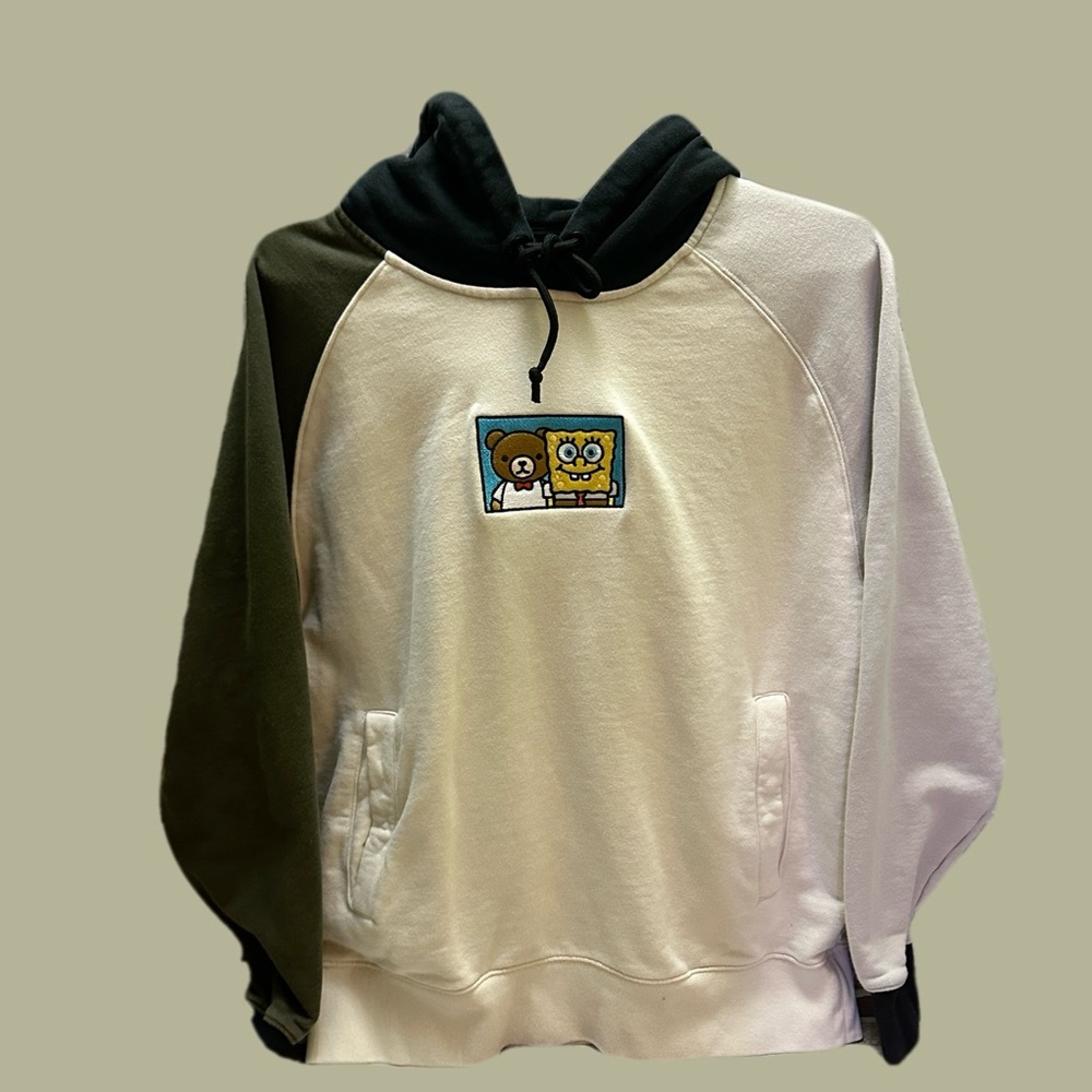 Teddy Fresh x Spongebob Multicolor Cartoon Patch Hoodie S Men’s